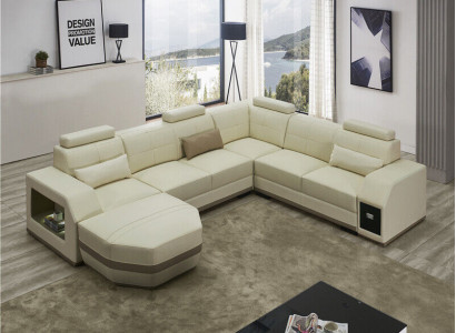 Corner sofa leather sofa large U-shaped living landscape sofa couch suite